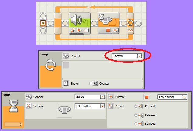 Ejemplos del Icono Ciclo de LEGO Mindstorm NXT
